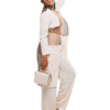 Cream & Brown "Holiday" Pants Set
