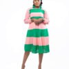 Peach & Green "Spring" Dress