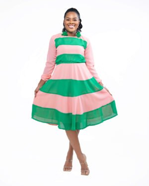 Peach & Green "Spring" Dress
