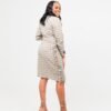 "Couture" Nude with black stripe dress
