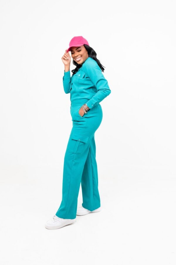 DSC09710 "Pacific" Turquoise Cargo Pants Set