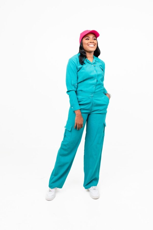 DSC09711 "Pacific" Turquoise Cargo Pants Set
