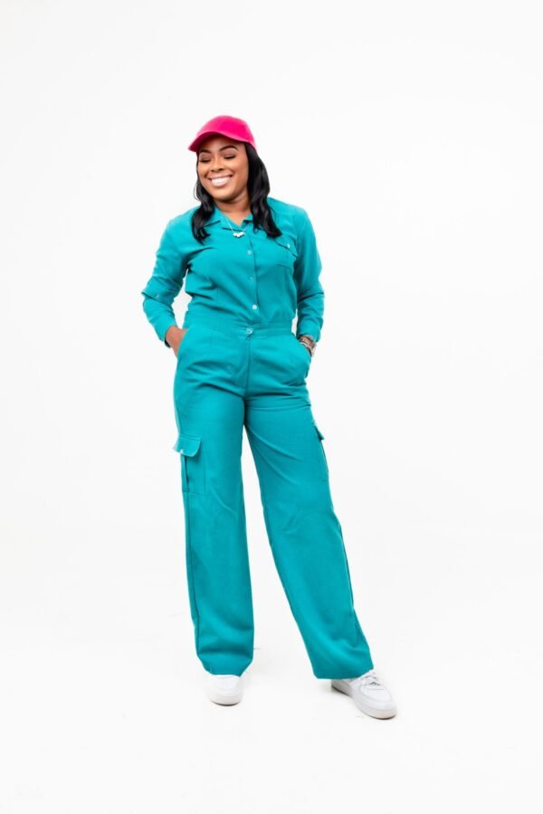 DSC09720 "Pacific" Turquoise Cargo Pants Set