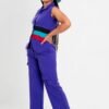 Purple "he blocked it' Cargo Pants Set