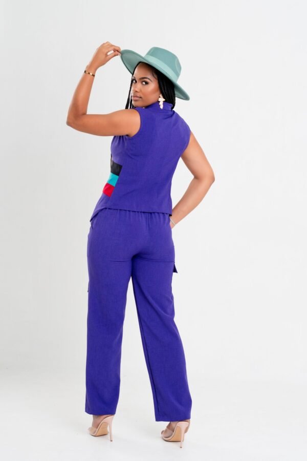 Purple "he blocked it' Cargo Pants Set