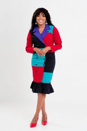 Multicoloured "He blocked it" Dress