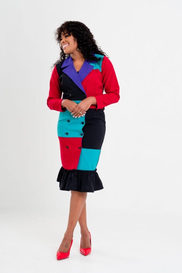 Multicoloured "He blocked it" Dress