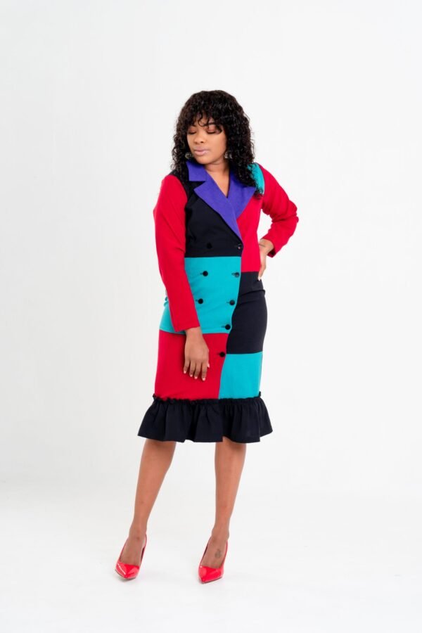 Multicoloured "He blocked it" Dress