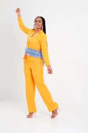 DSC08098 Mustard Yellow "Tulled" Jacket Suit