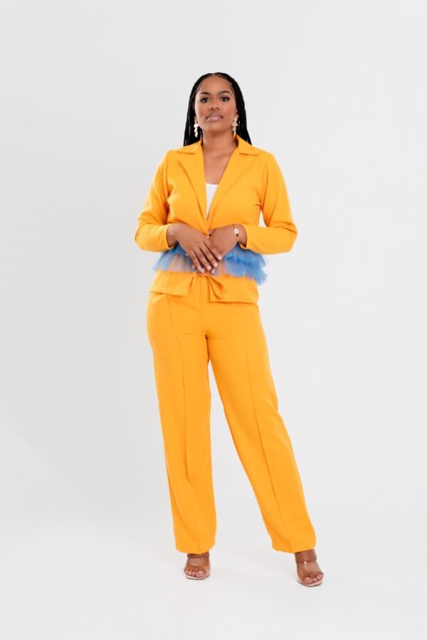 Mustard Yellow "Tulled" Jacket Suit