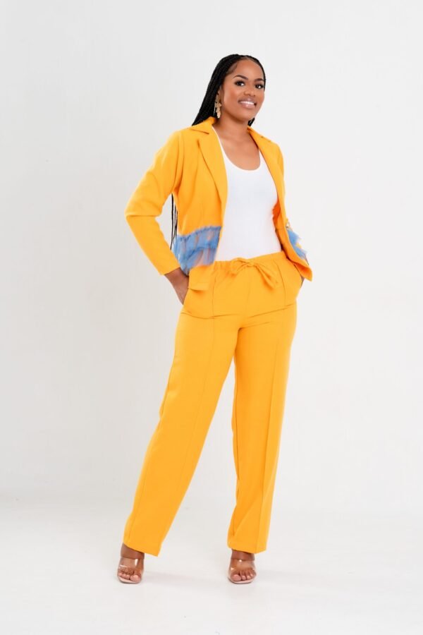 Mustard Yellow "Tulled" Jacket Suit