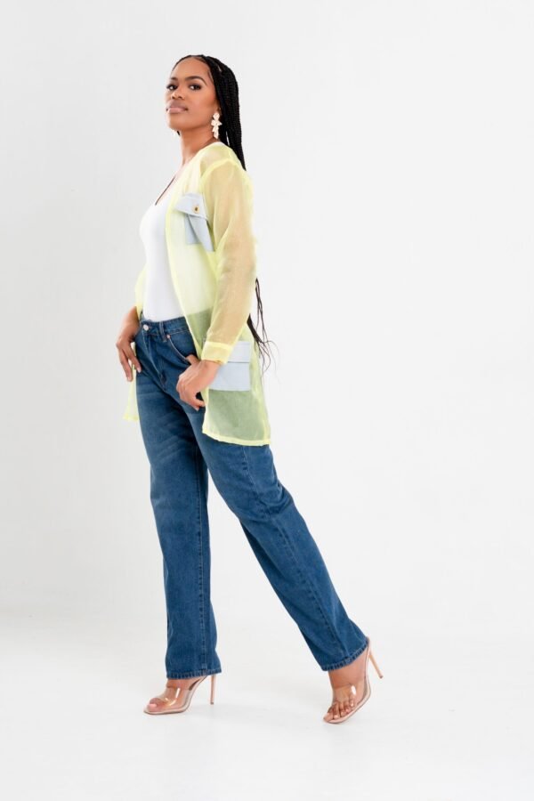 Neon Yellow "Stand Out" Cargo Pockets Cardigan