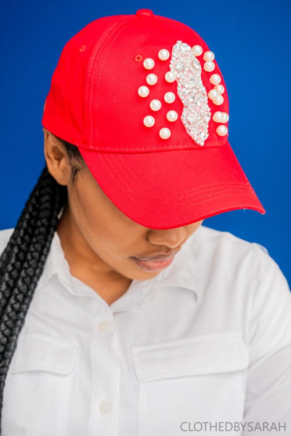 Red Pearl Diamond Red Hat