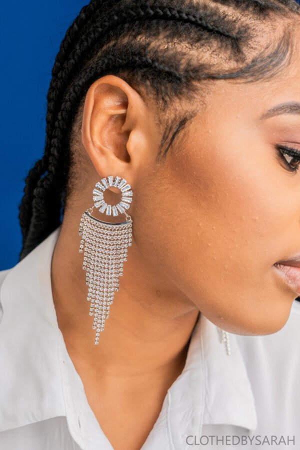 Silver Crystal Chandelier Earrings
