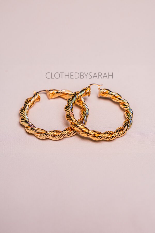 Gold Twist Hoops